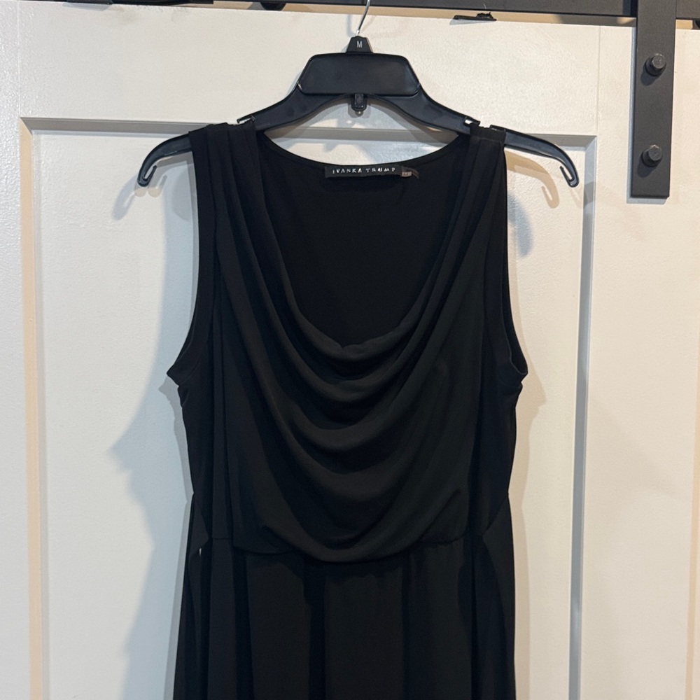 Ivanka Trump Black Draped Midi Dress